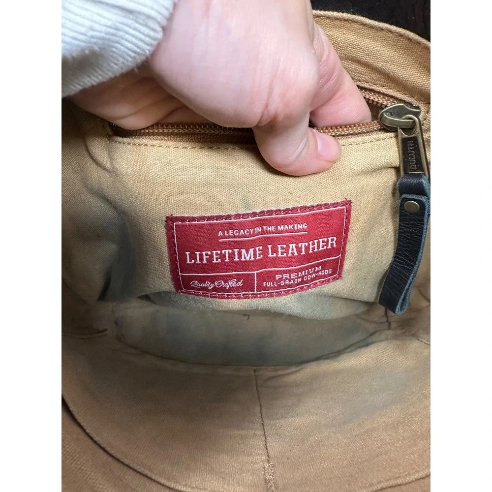 Lifetime Leather Sling Crossbody Black‎ Minimalist Full Grain